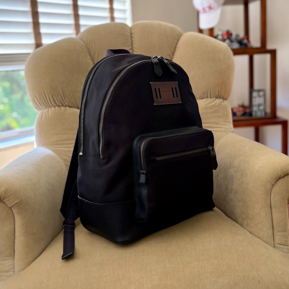 NEW Auth COACH West Cordura Nylon x Leather F27609 UNISEX Backpack